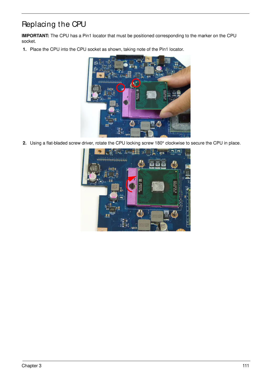 Aspire Digital 5336 manual Replacing the CPU 