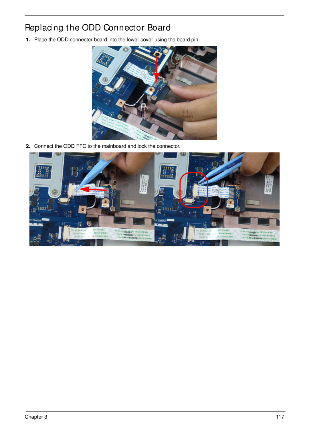 Aspire Digital 5336 manual Replacing the ODD Connector Board 