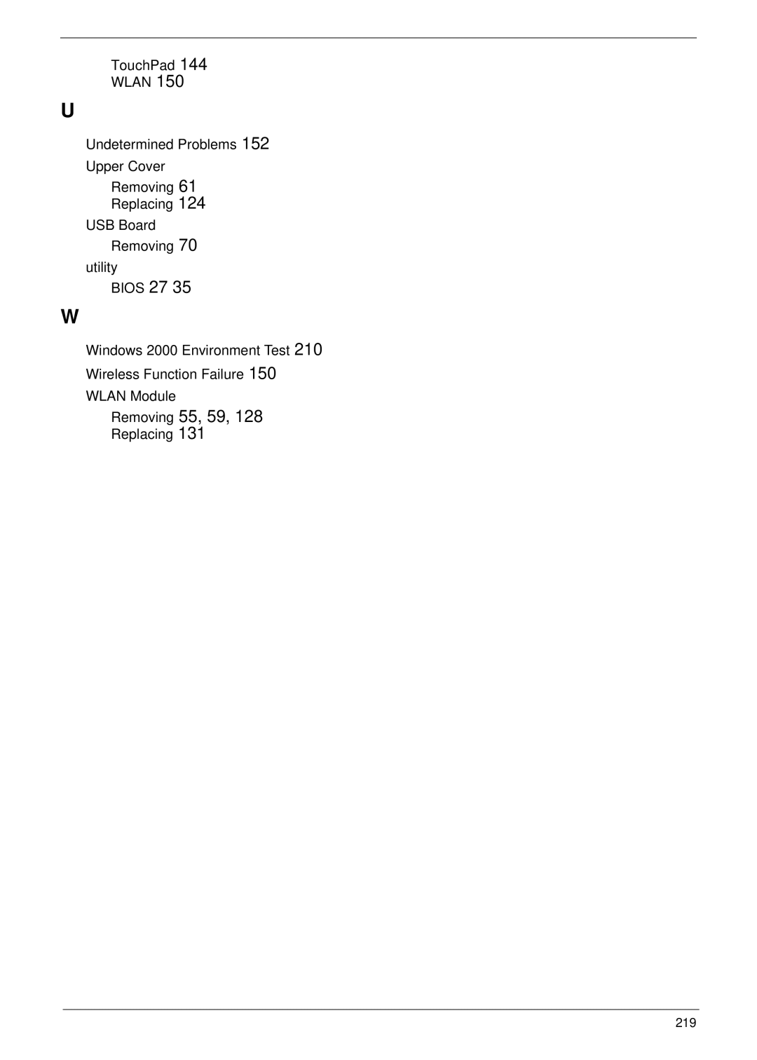 Aspire Digital 5336 manual Removing 55, 59 