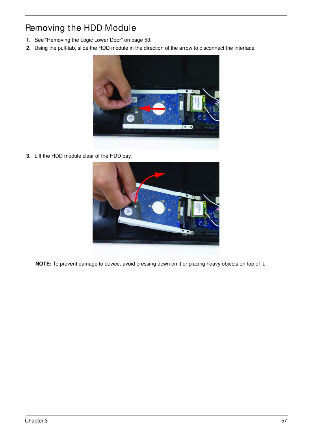 Aspire Digital 5336 manual Removing the HDD Module 