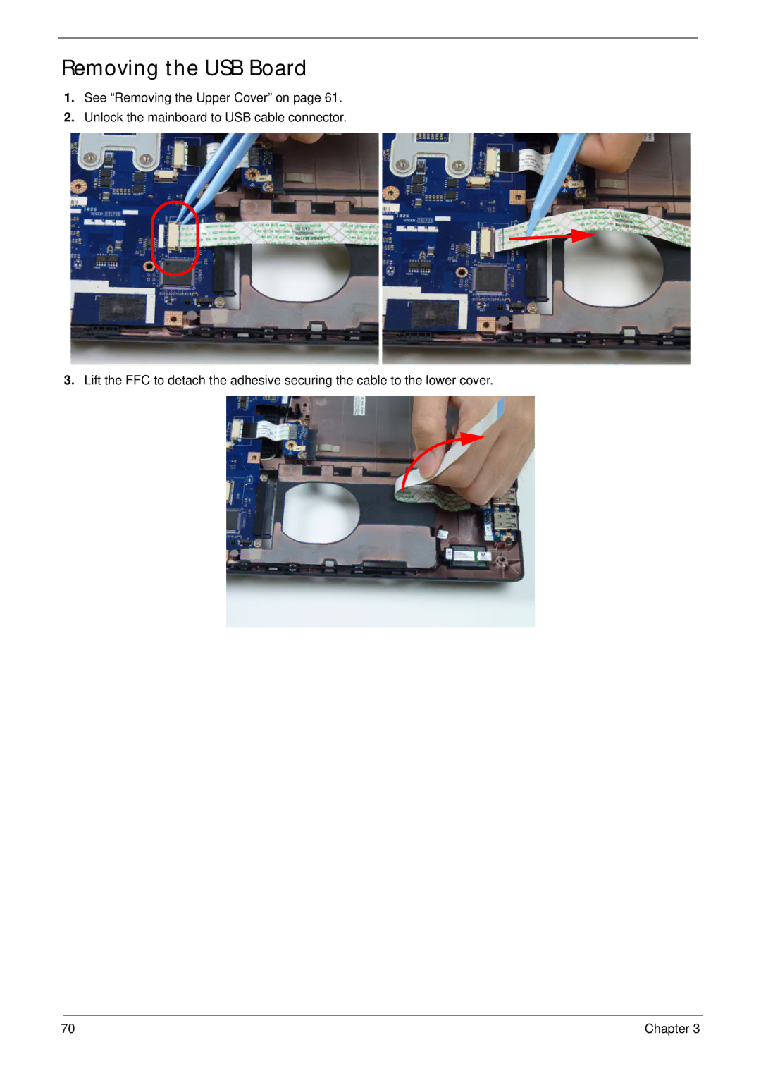 Aspire Digital 5336 manual Removing the USB Board 