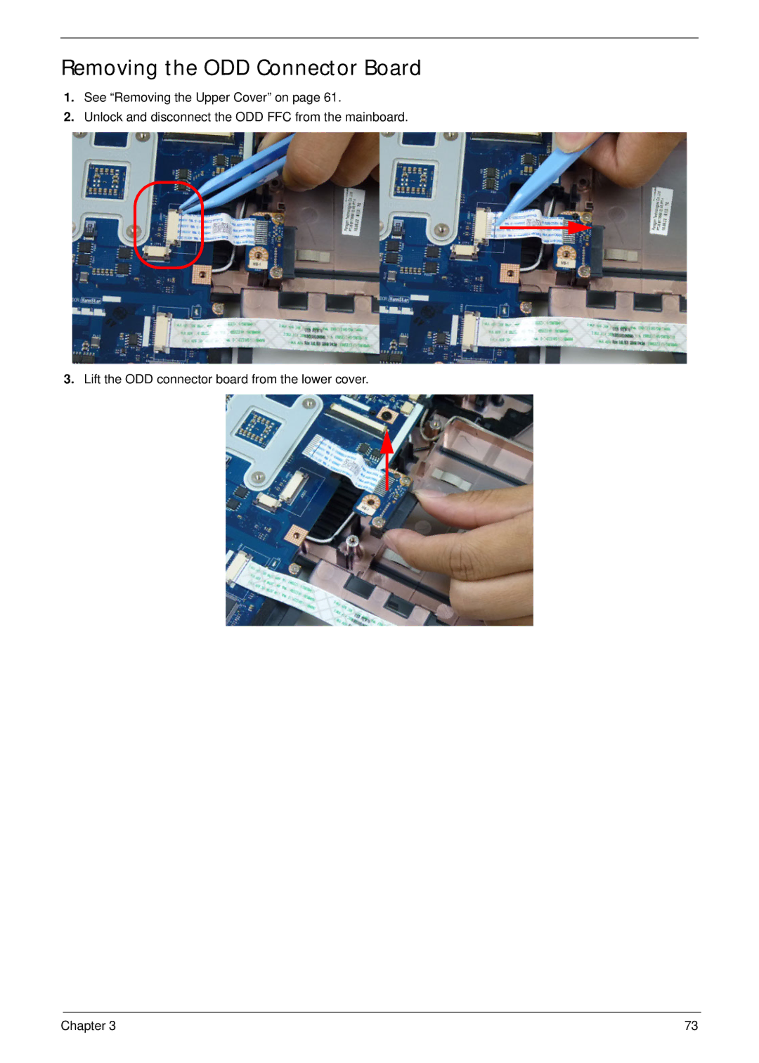 Aspire Digital 5336 manual Removing the ODD Connector Board 