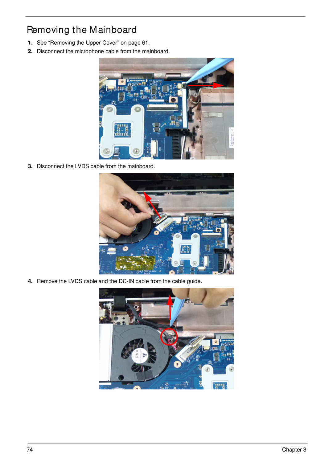 Aspire Digital 5336 manual Removing the Mainboard 