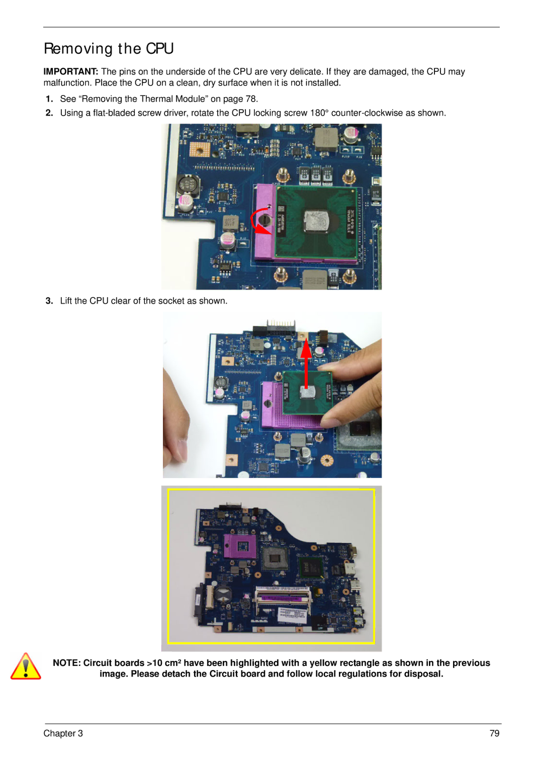 Aspire Digital 5336 manual Removing the CPU 