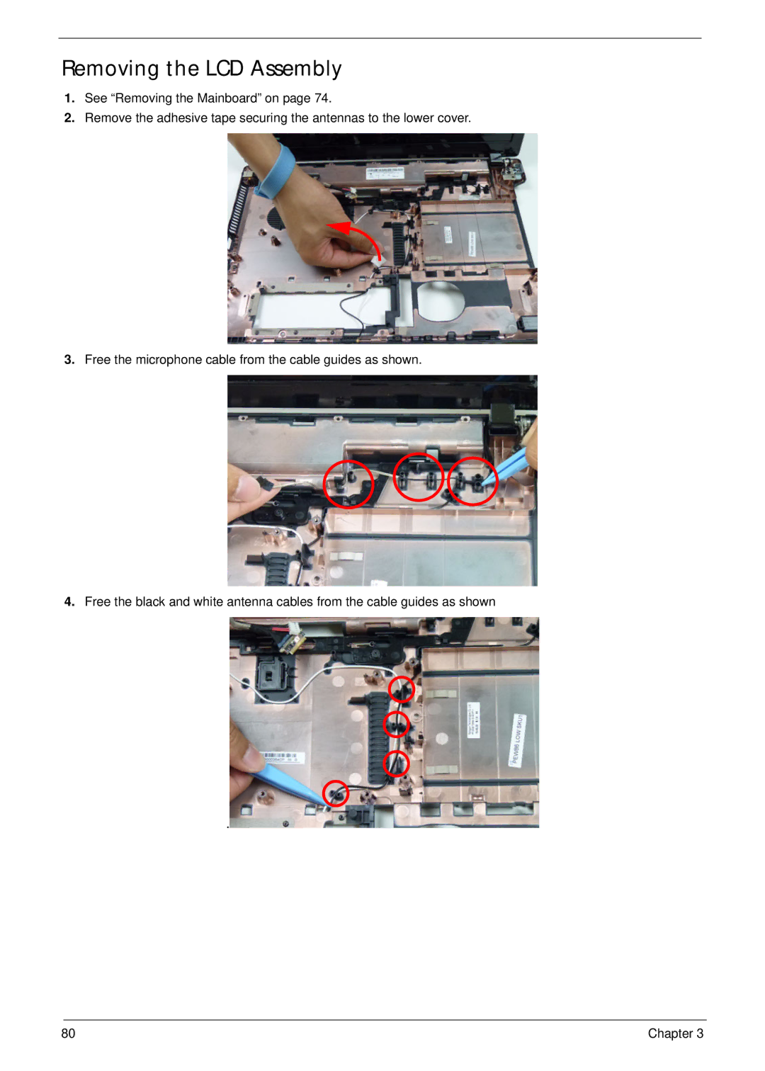 Aspire Digital 5336 manual Removing the LCD Assembly 