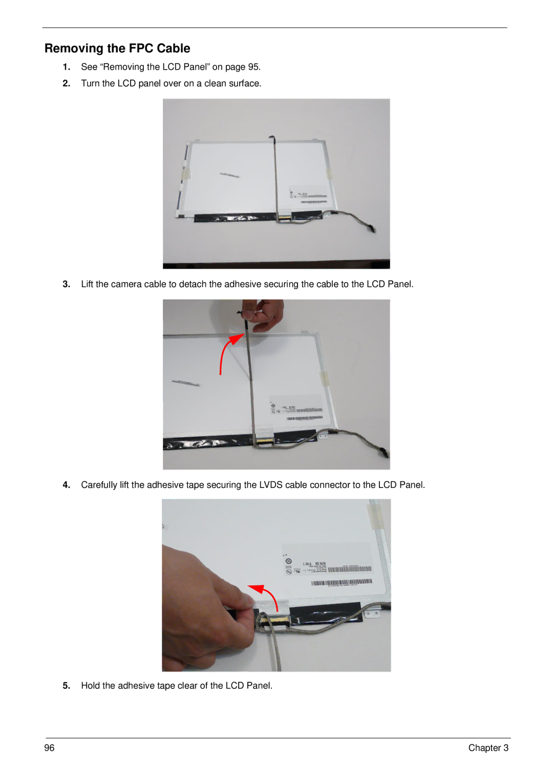 Aspire Digital 5534 manual Removing the FPC Cable 