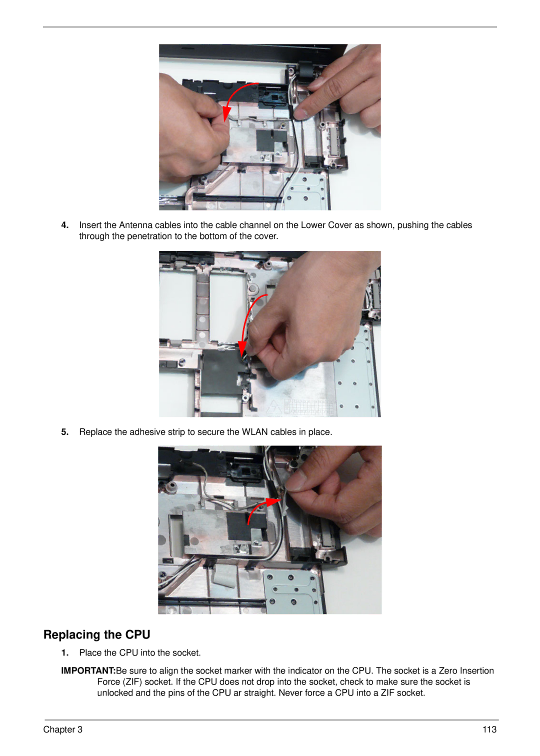 Aspire Digital 5534 manual Replacing the CPU 