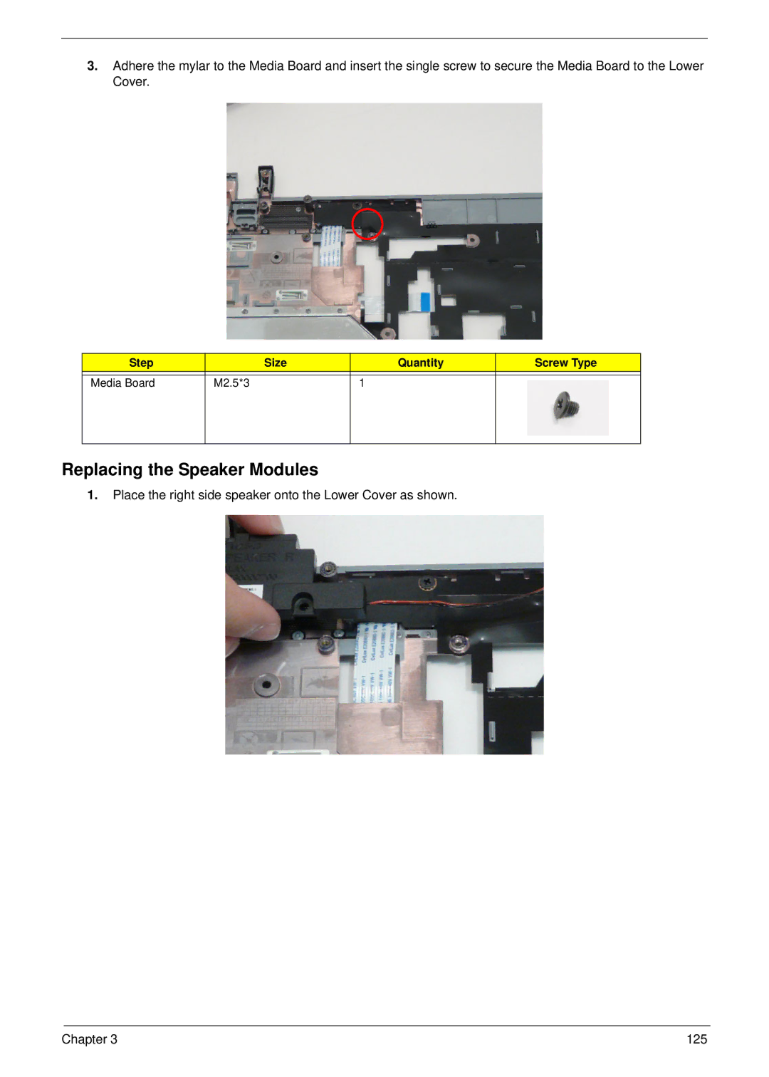 Aspire Digital 5534 manual Replacing the Speaker Modules 