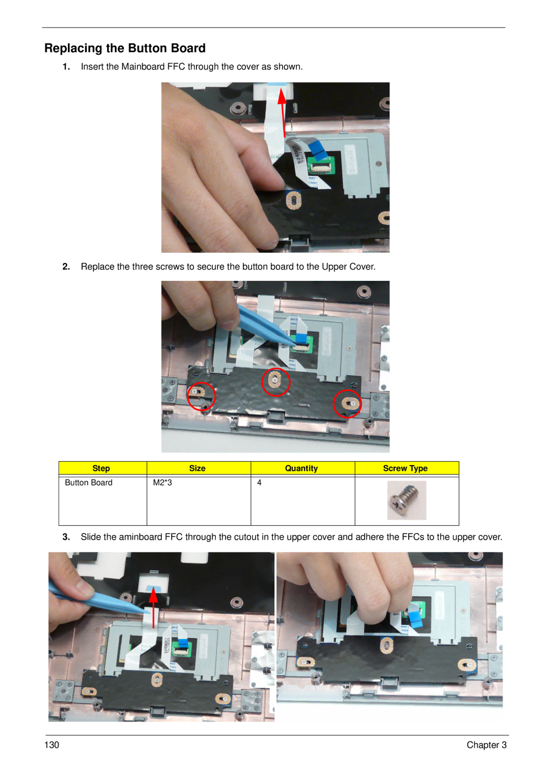 Aspire Digital 5534 manual Replacing the Button Board 