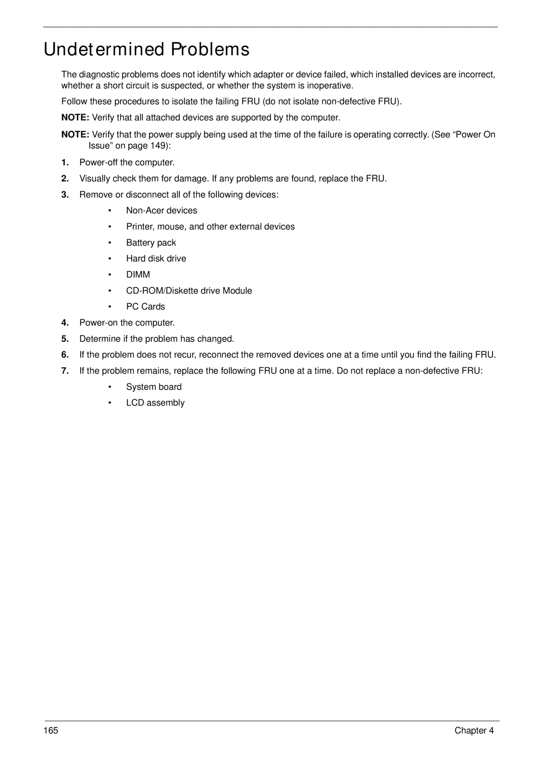 Aspire Digital 5534 manual Undetermined Problems, Dimm 