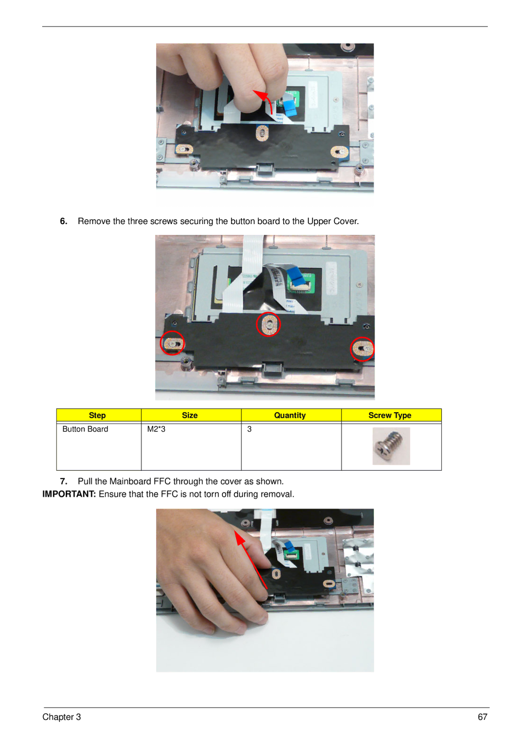 Aspire Digital 5534 manual Step Size Quantity Screw Type Button Board M2*3 