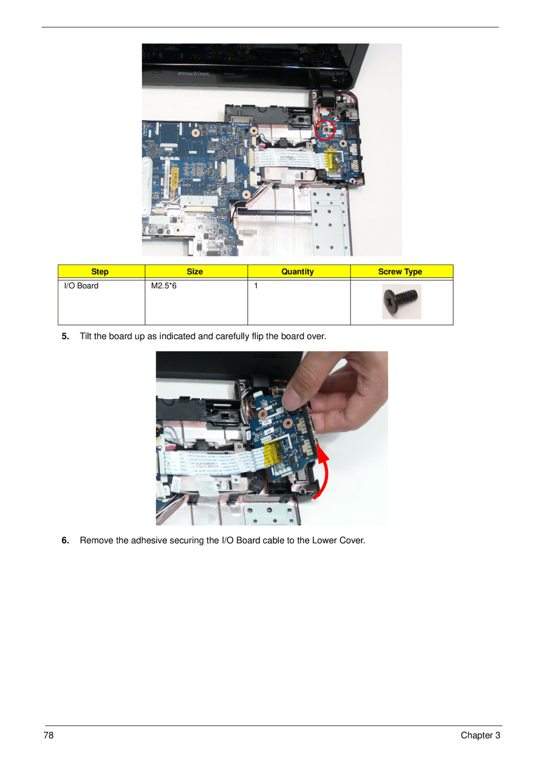 Aspire Digital 5534 manual Step Size Quantity Screw Type Board M2.5*6 