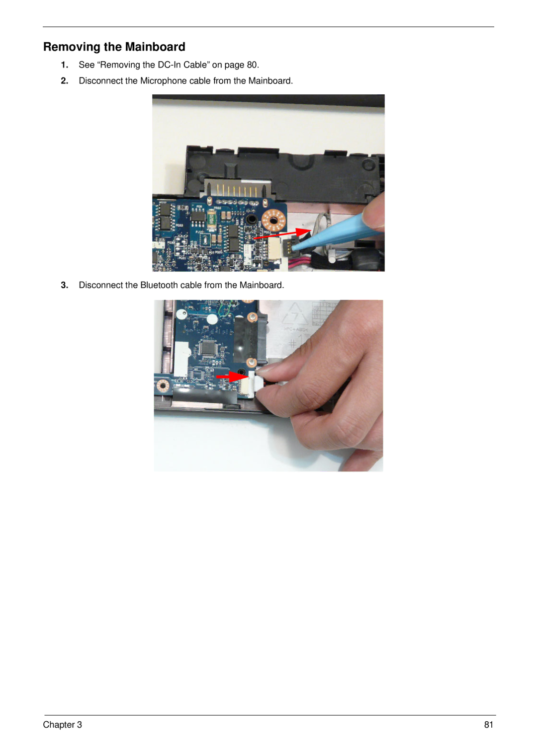 Aspire Digital 5534 manual Removing the Mainboard 