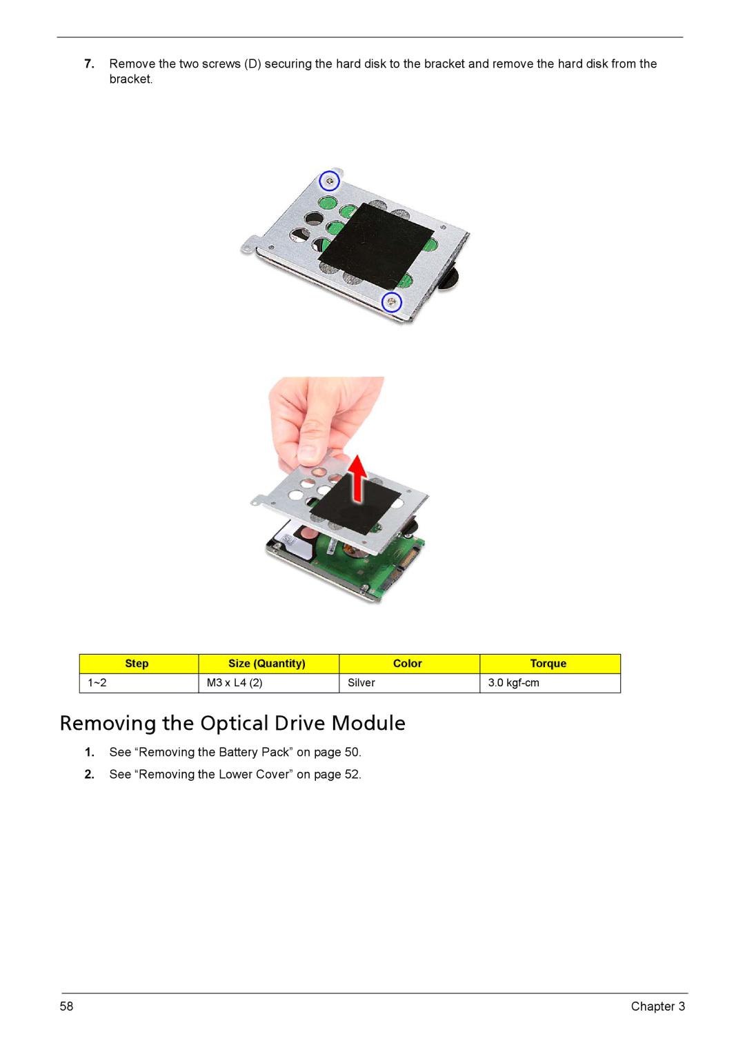 Aspire Digital 5735Z, 5335 manual Removing the Optical Drive Module 