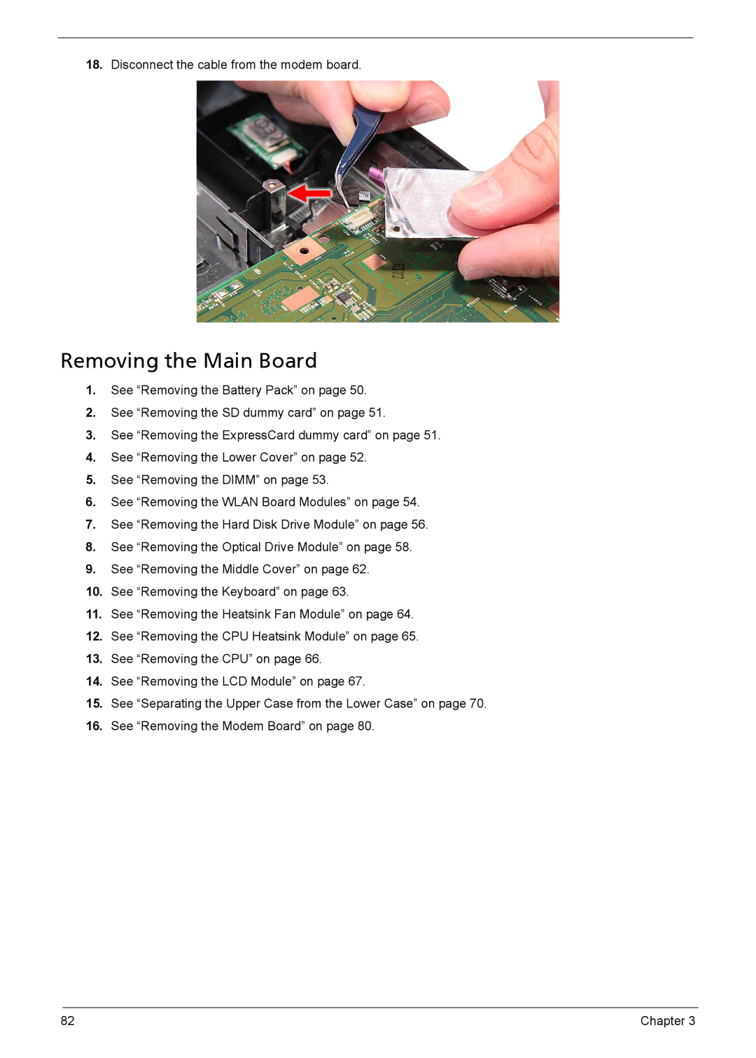 Aspire Digital 5735Z, 5335 manual Removing the Main Board 