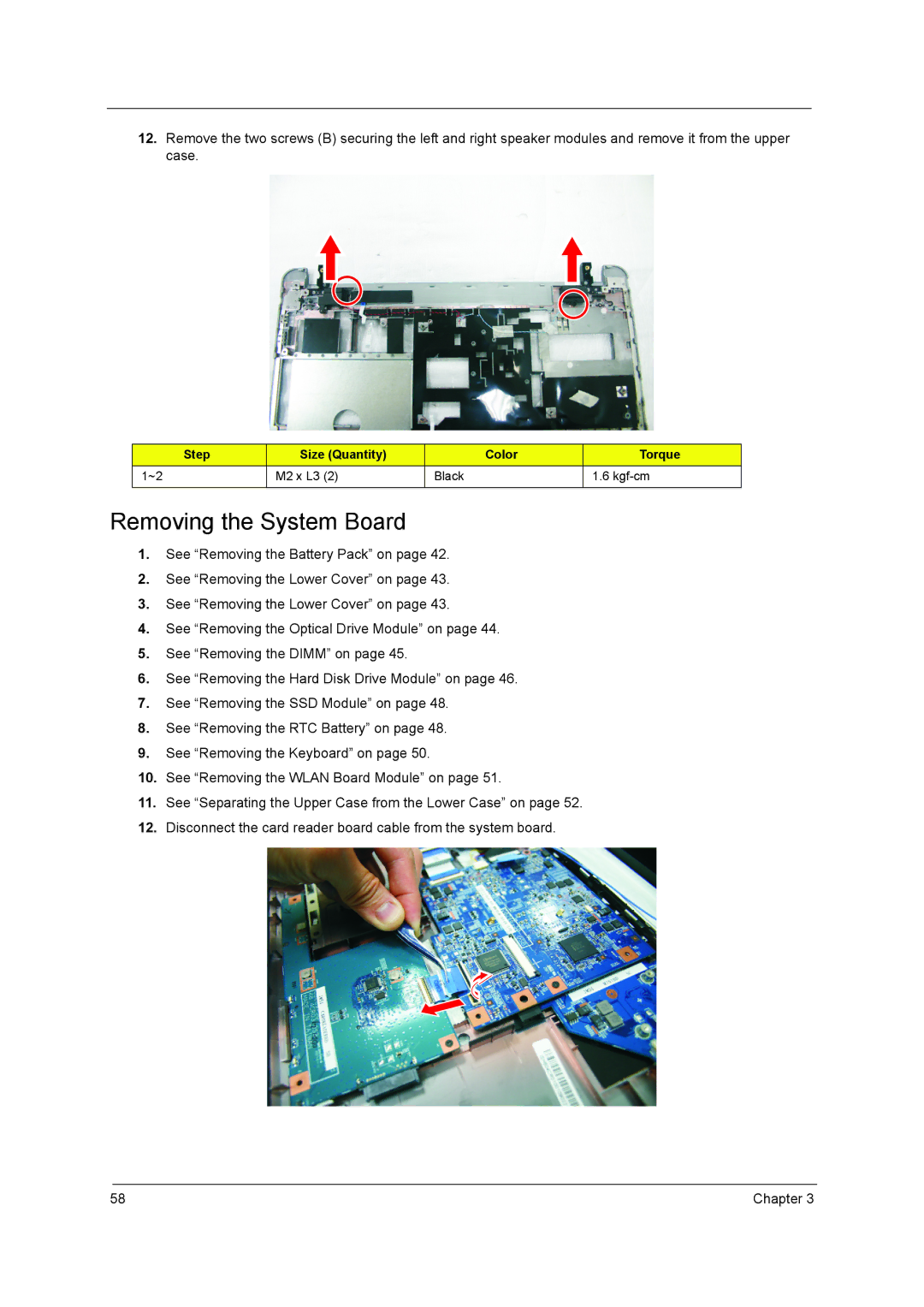 Aspire Digital 5810TZ, 5410T, 5810TG manual Removing the System Board 