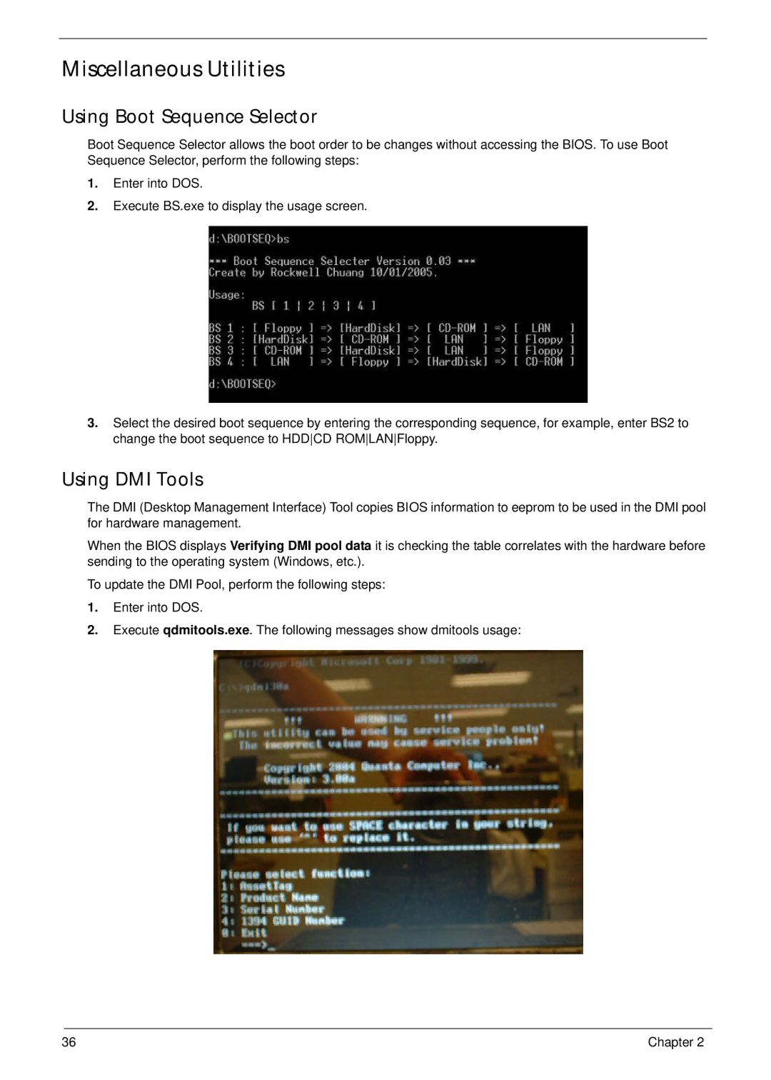 Aspire Digital 5820T manual Miscellaneous Utilities, Using Boot Sequence Selector 