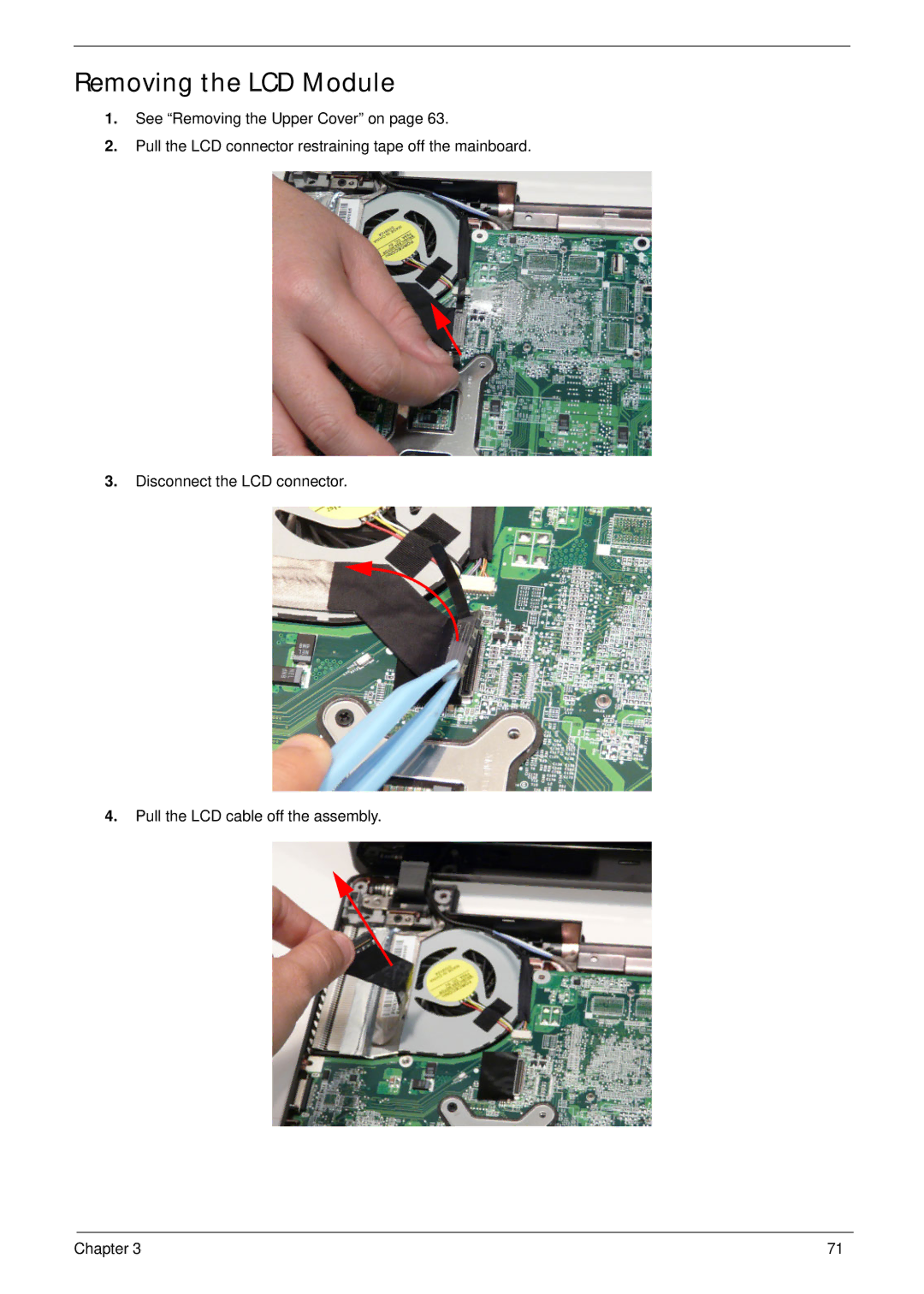 Aspire Digital 5820T manual Removing the LCD Module 