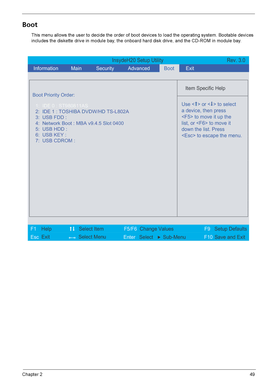 Aspire Digital 7220G, 7520G manual Boot 