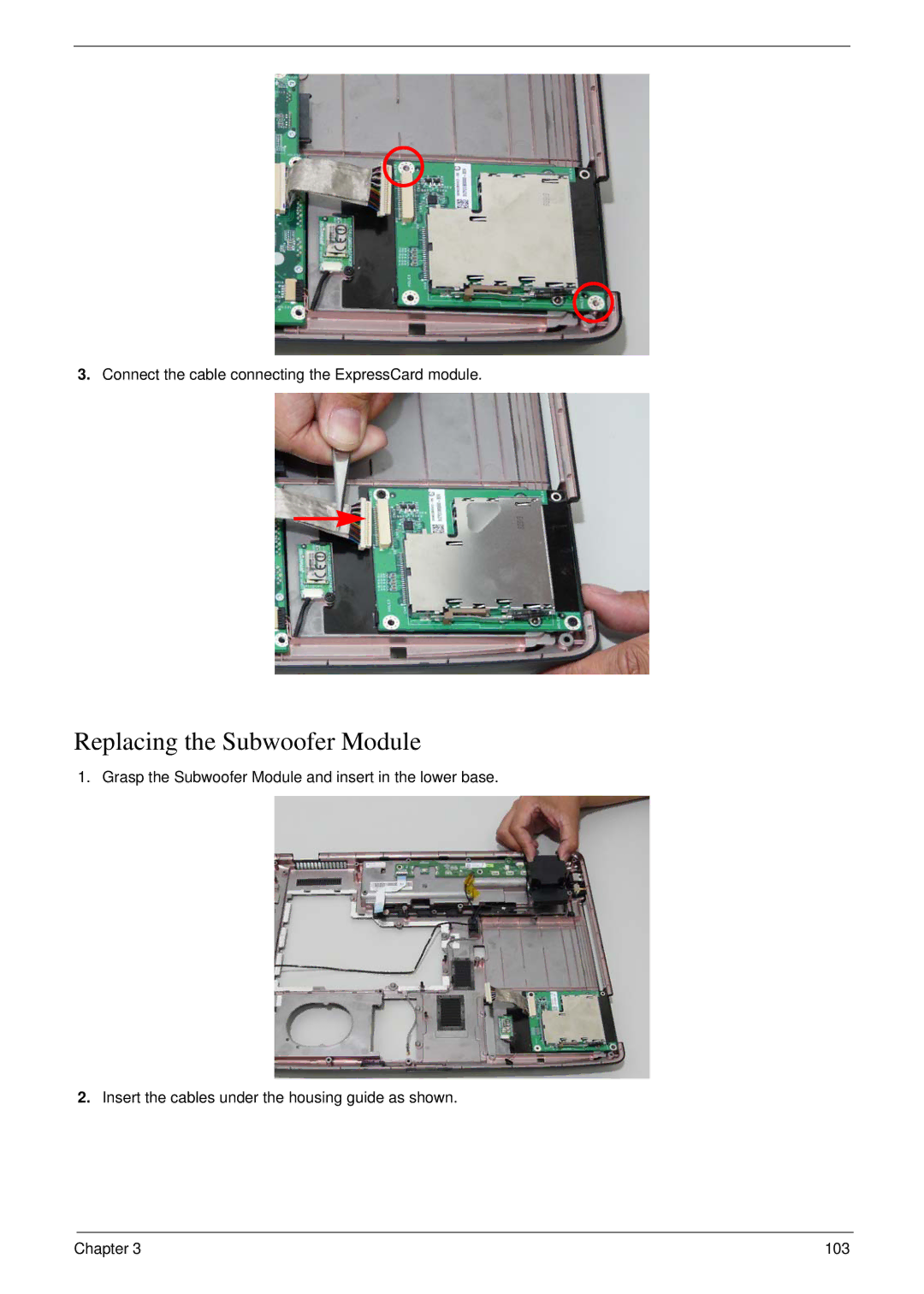 Aspire Digital 7730G manual Replacing the Subwoofer Module 