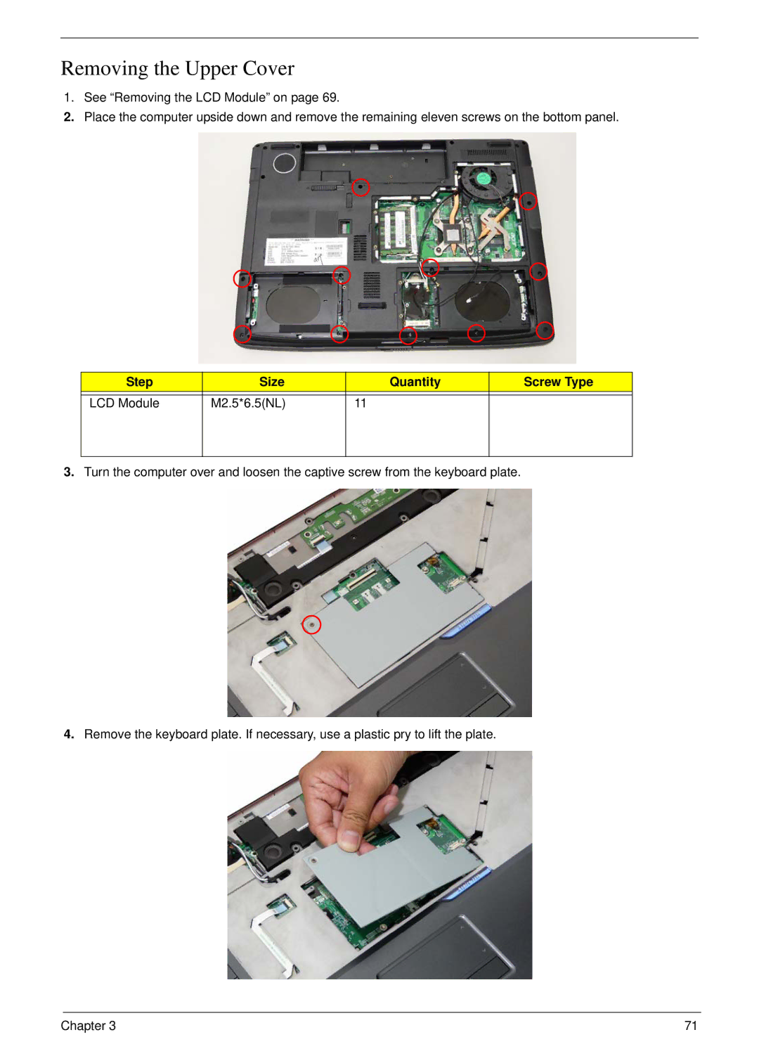 Aspire Digital 7730G manual Removing the Upper Cover 