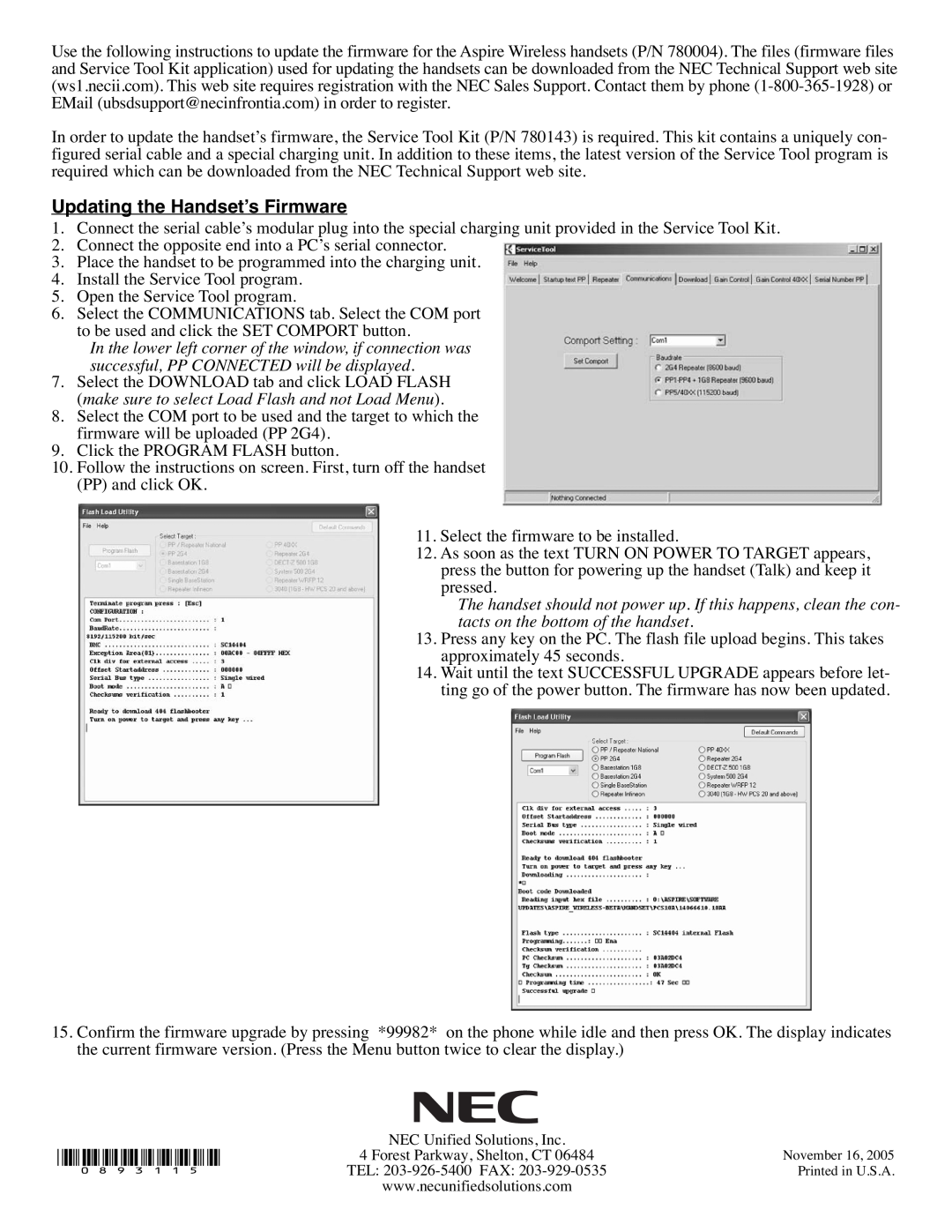 Aspire Digital 891090 manual Updating the Handset’s Firmware, 0893115 