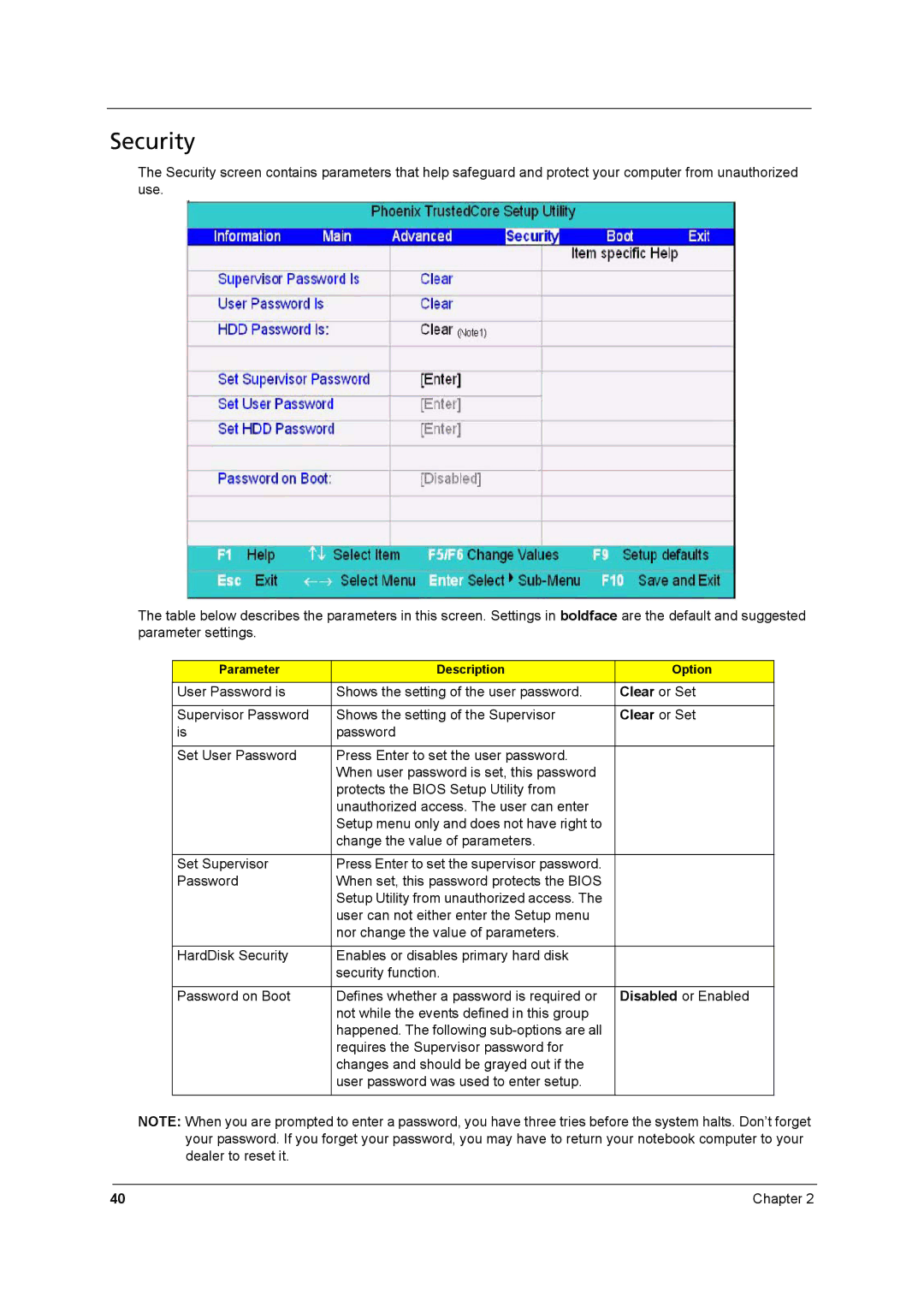 Aspire Digital 8930 manual Security 