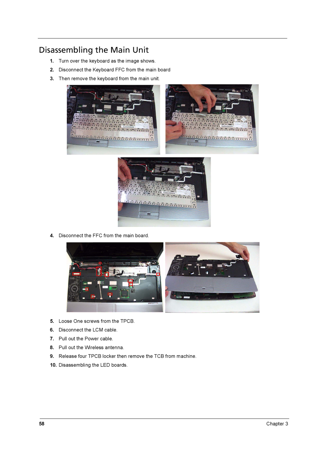 Aspire Digital 8930 manual Disassembling the Main Unit 