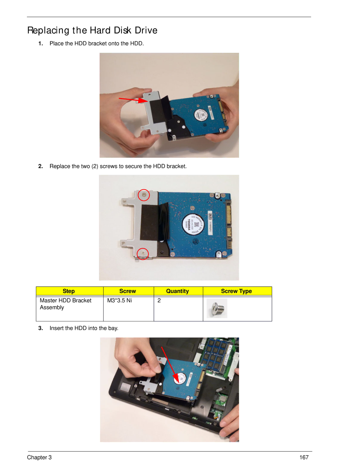 Aspire Digital 8943G manual Replacing the Hard Disk Drive 