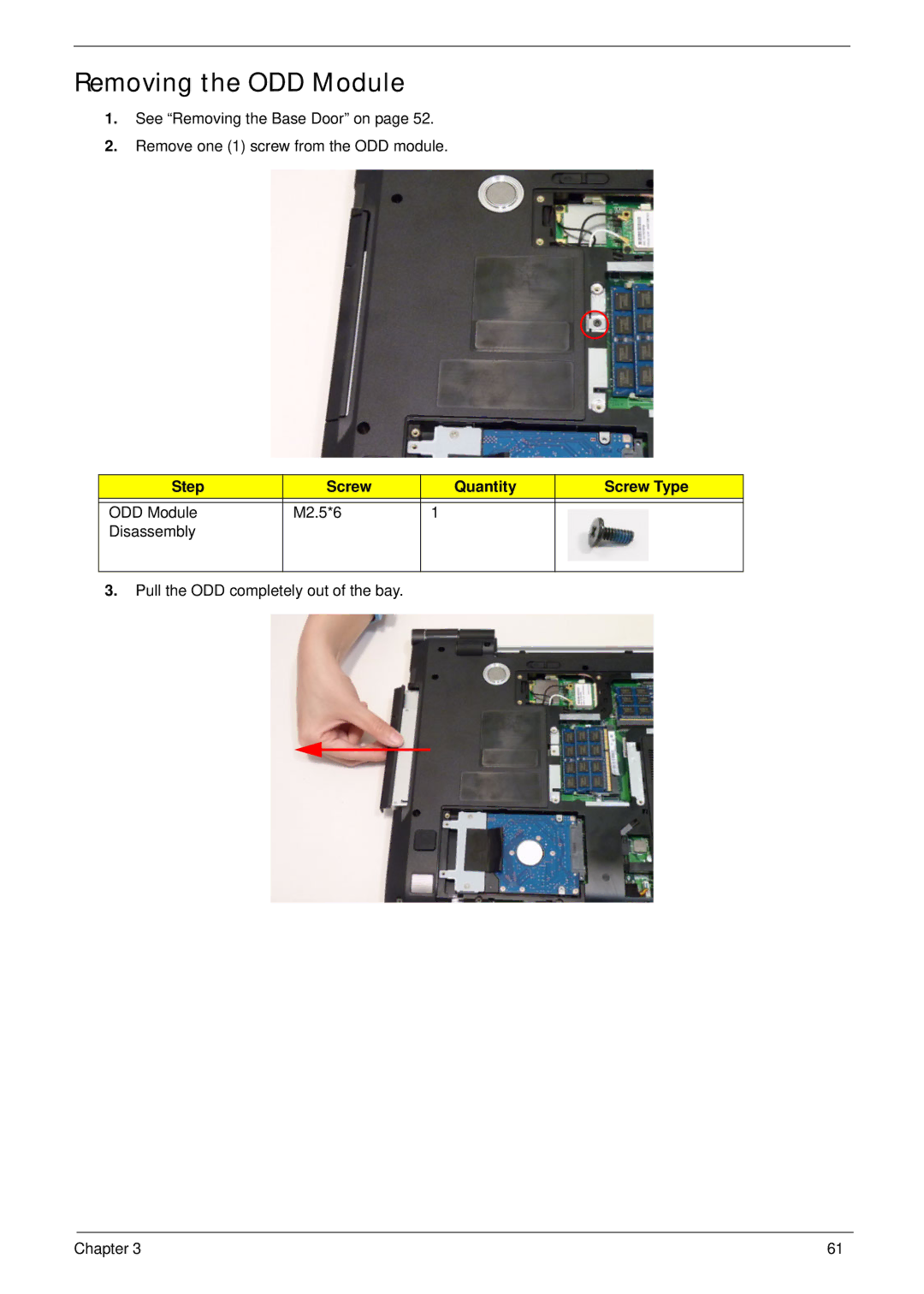 Aspire Digital 8943G manual Removing the ODD Module 