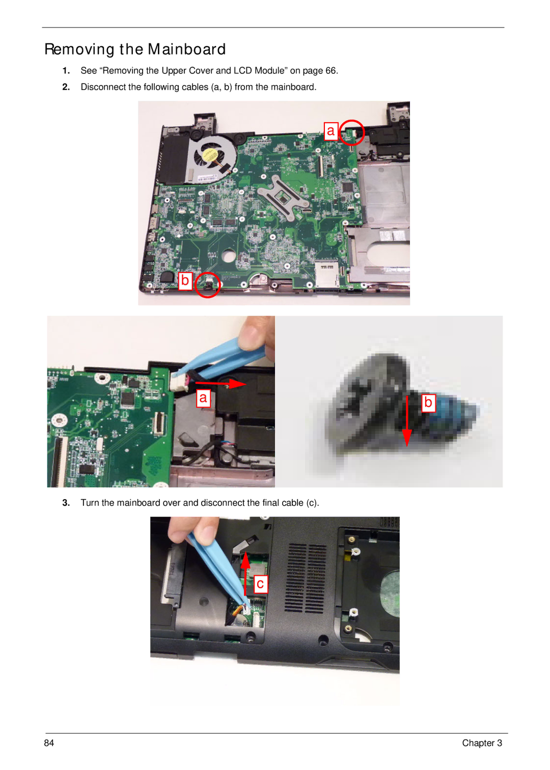 Aspire Digital 8943G manual Removing the Mainboard 