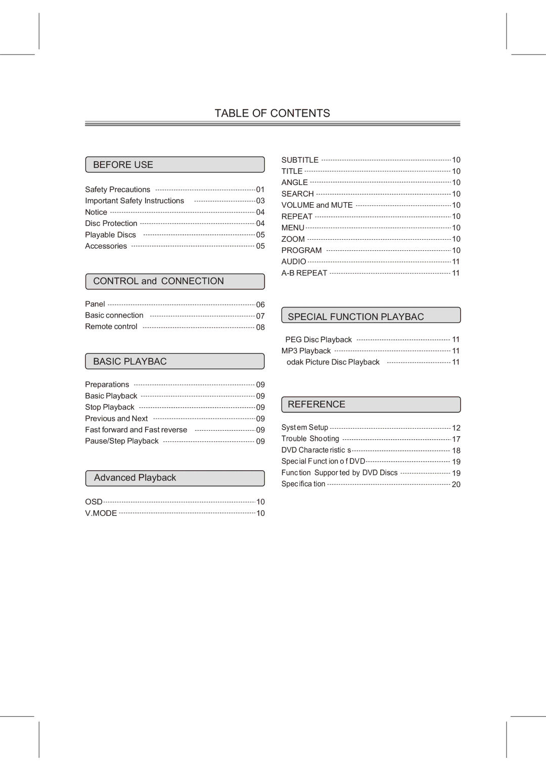 Aspire Digital AD-N820B owner manual Table of Contents 