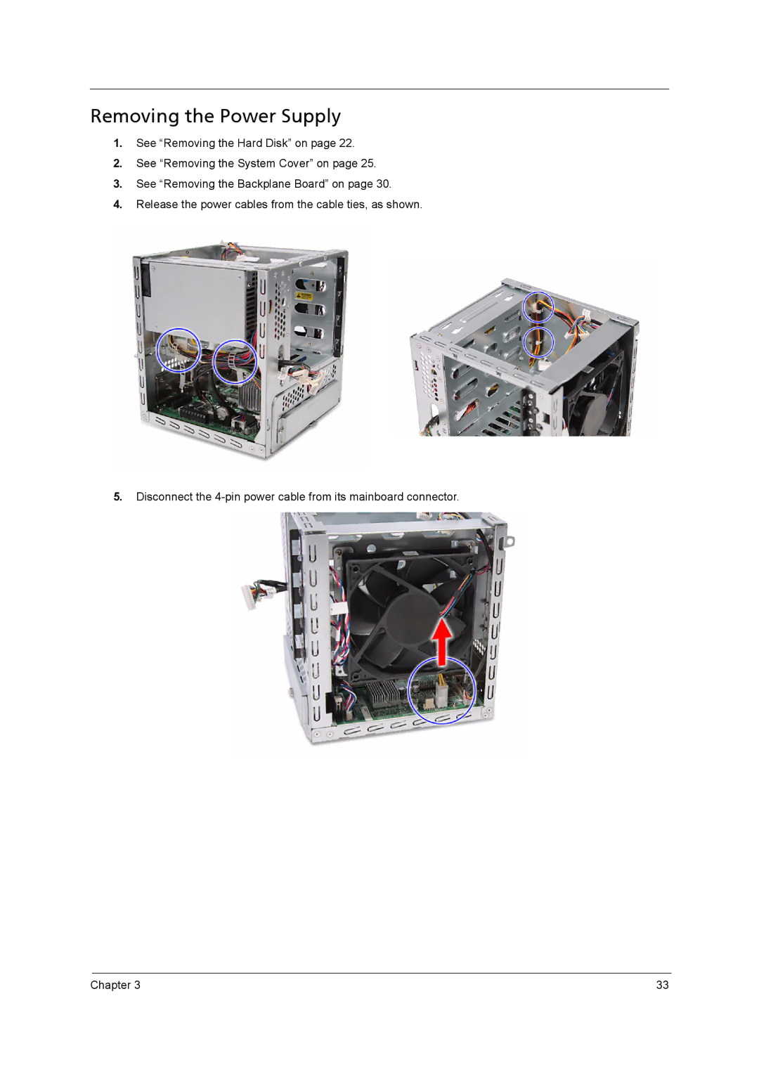 Aspire Digital H341, H342 manual Removing the Power Supply 