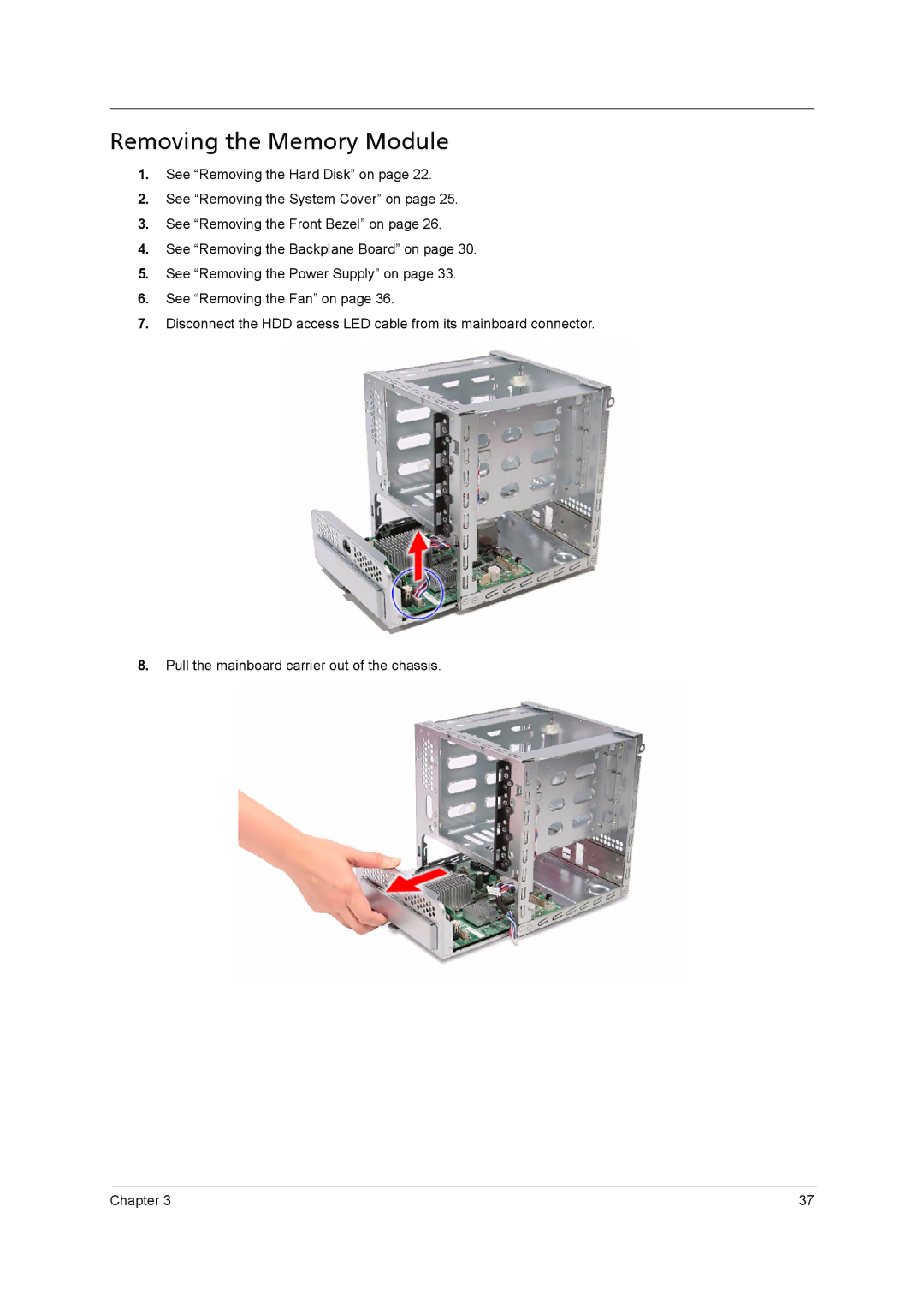 Aspire Digital H341, H342 manual Removing the Memory Module 