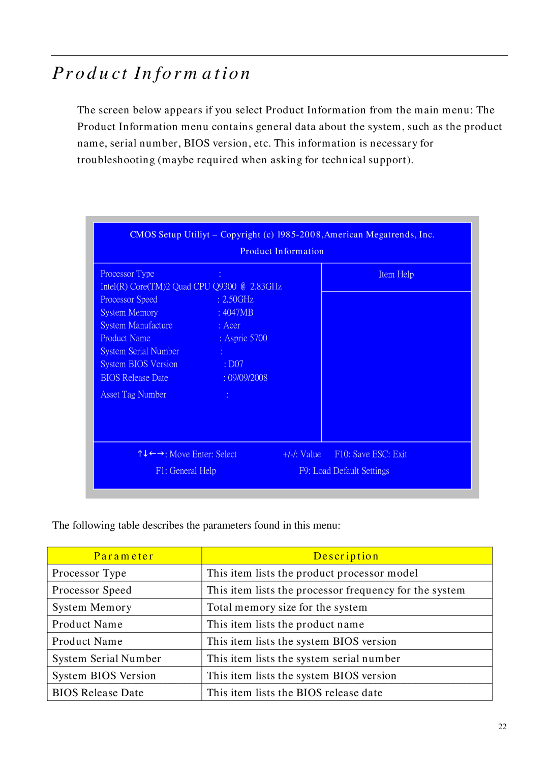 Aspire Digital M 5700 manual Product Information 