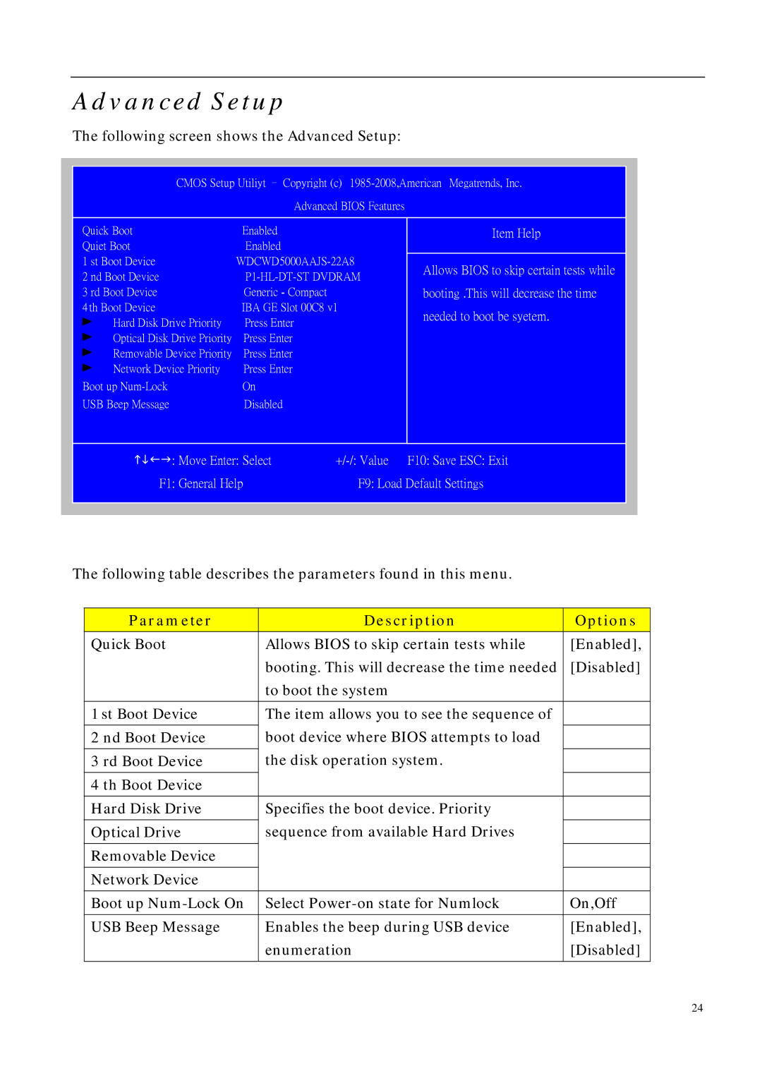 Aspire Digital M 5700 manual Following screen shows the Advanced Setup 