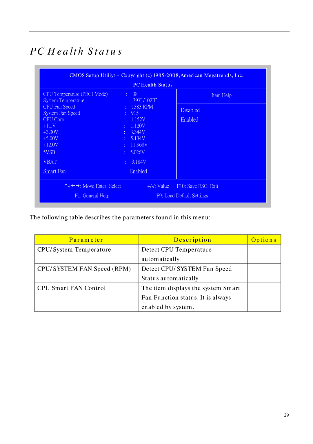 Aspire Digital M 5700 manual PC Health Status, Smart Fan Enabled 