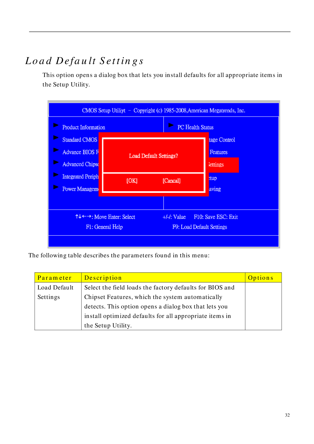 Aspire Digital M 5700 manual Load Default Settings 