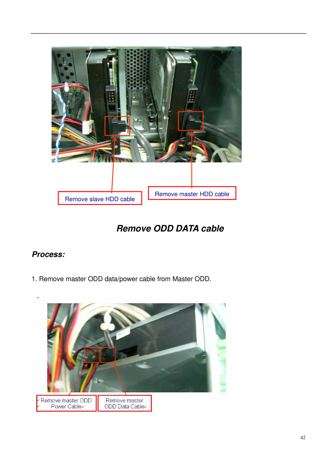 Aspire Digital M 5700 manual Remove ODD Data cable 