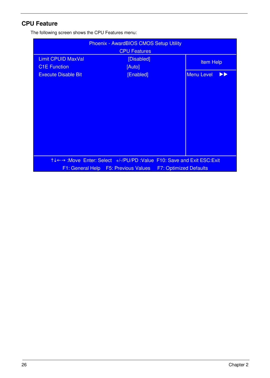 Aspire Digital M1610, M261 manual CPU Feature 