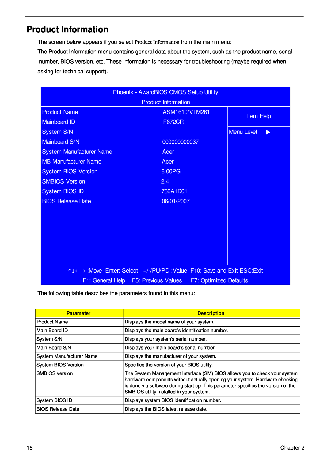 Aspire Digital M1610, M261 manual Product Information 