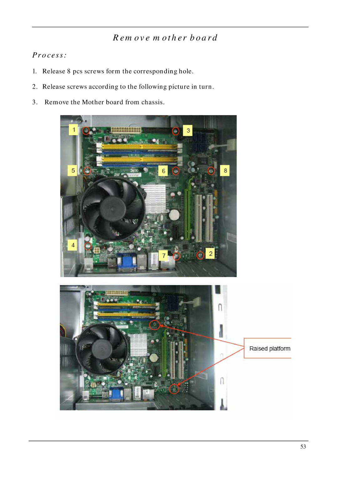 Aspire Digital M7711, M5711, M3710 manual Remove mother board 