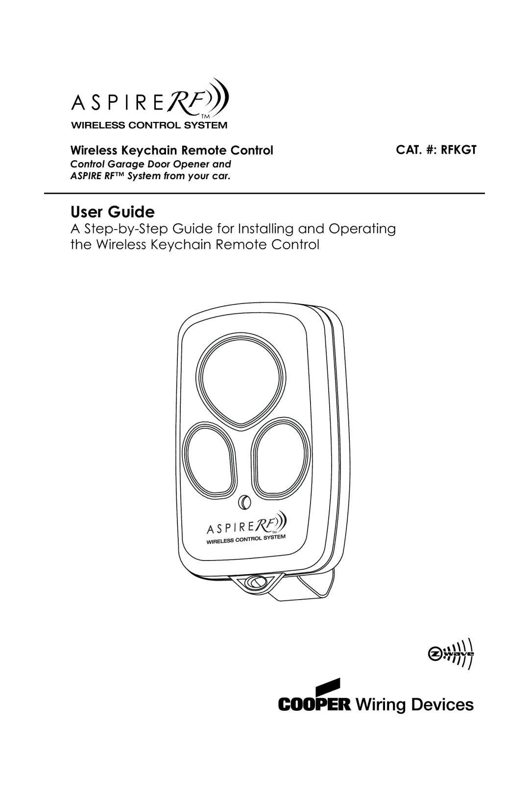 Aspire Digital RFKGT manual Wireless Keychain Remote Control 