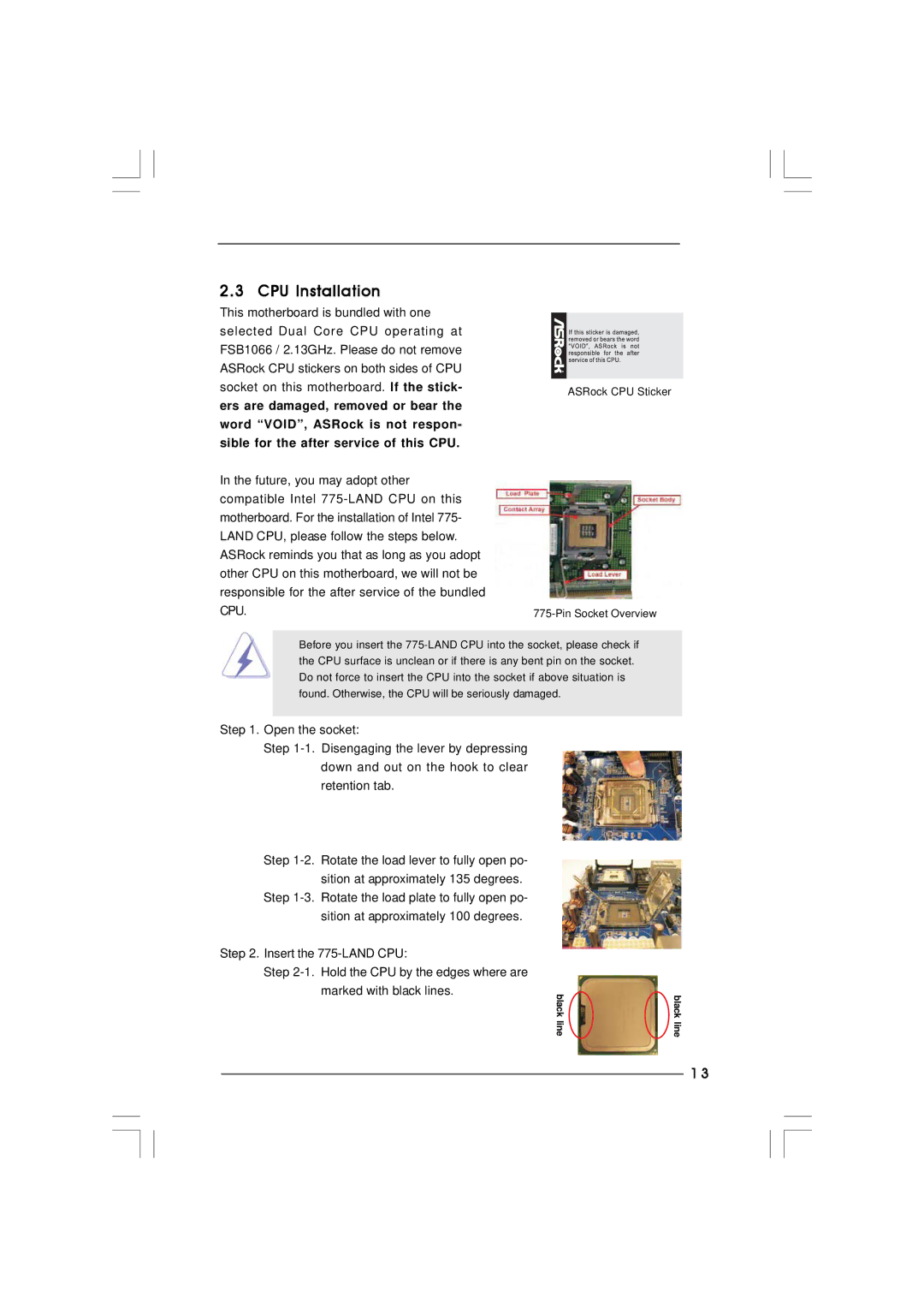 ASRock 2Core1066-2.13G manual CPU Installation 