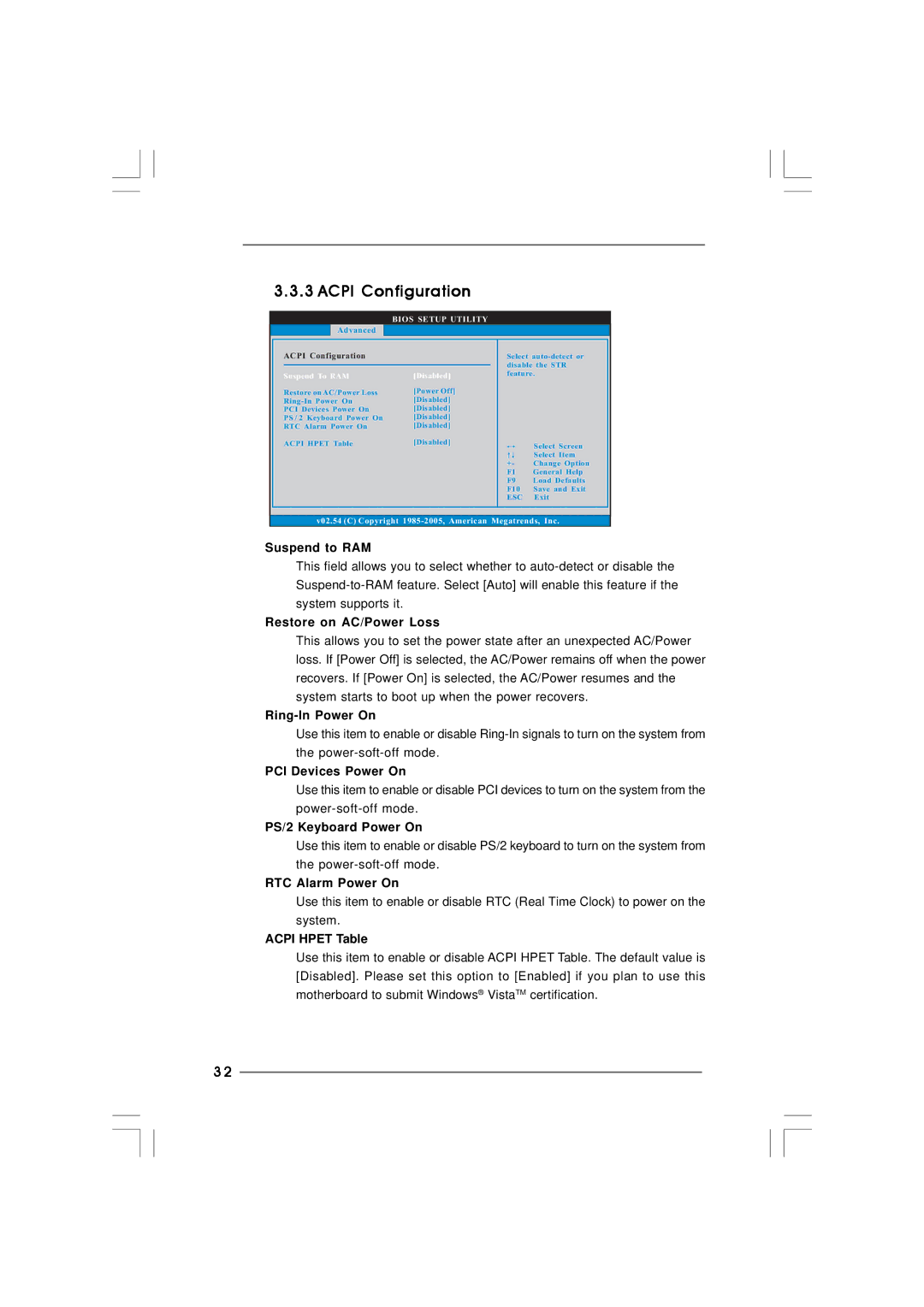 ASRock 2Core1066-2.13G manual Acpi Configuration 