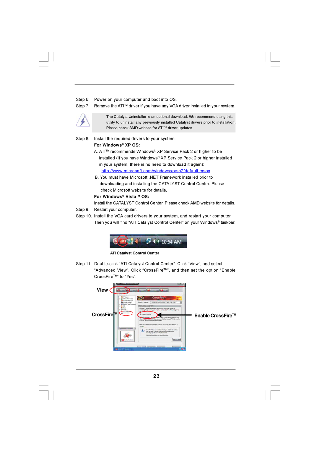 ASRock 4CORE1600TWINS-P35D manual Install the required drivers to your system, For Windows XP OS, For Windows VistaTM OS 