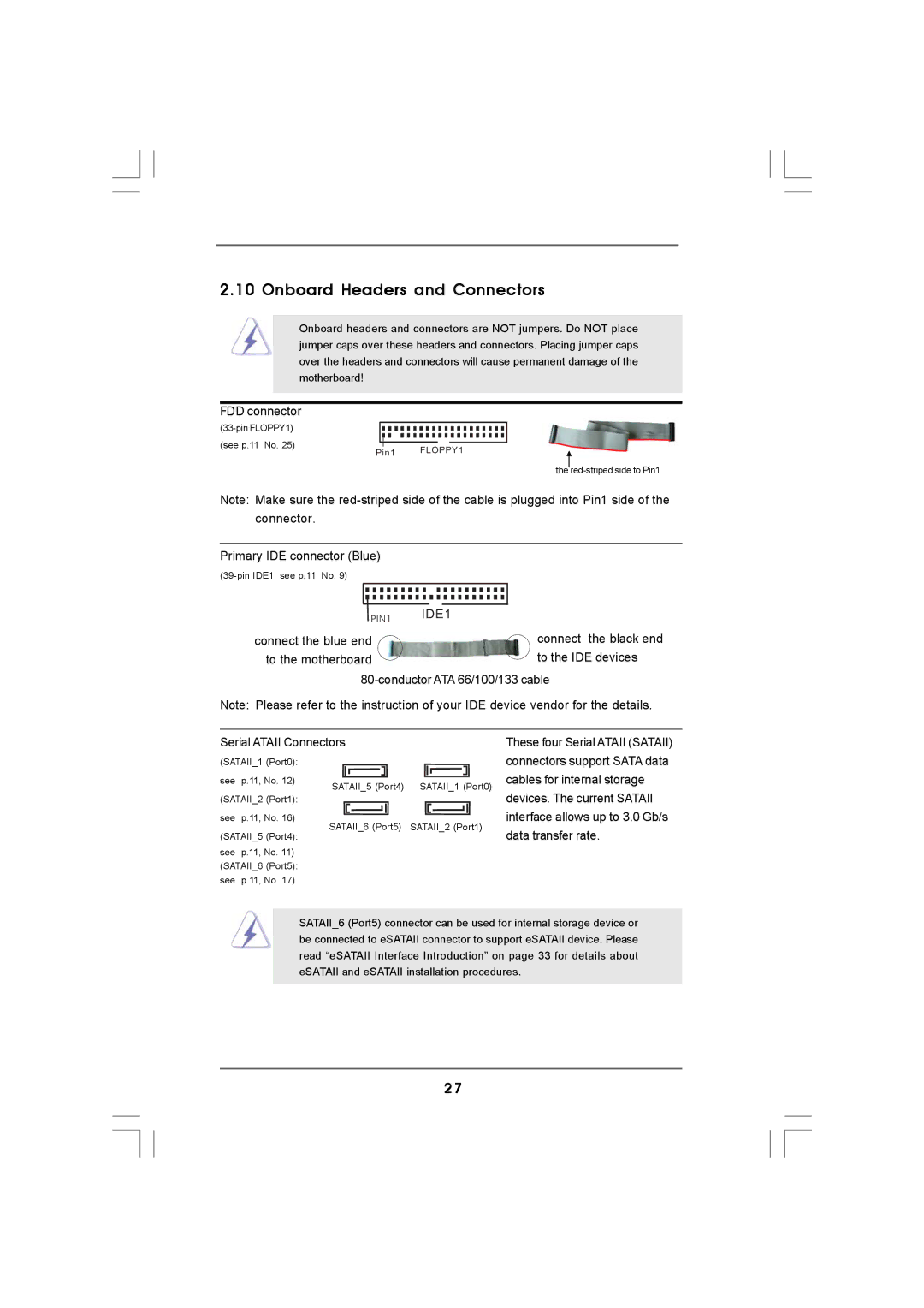 ASRock 4CORE1600TWINS-P35D manual Onboard Headers and Connectors, FDD connector, Primary IDE connector Blue 