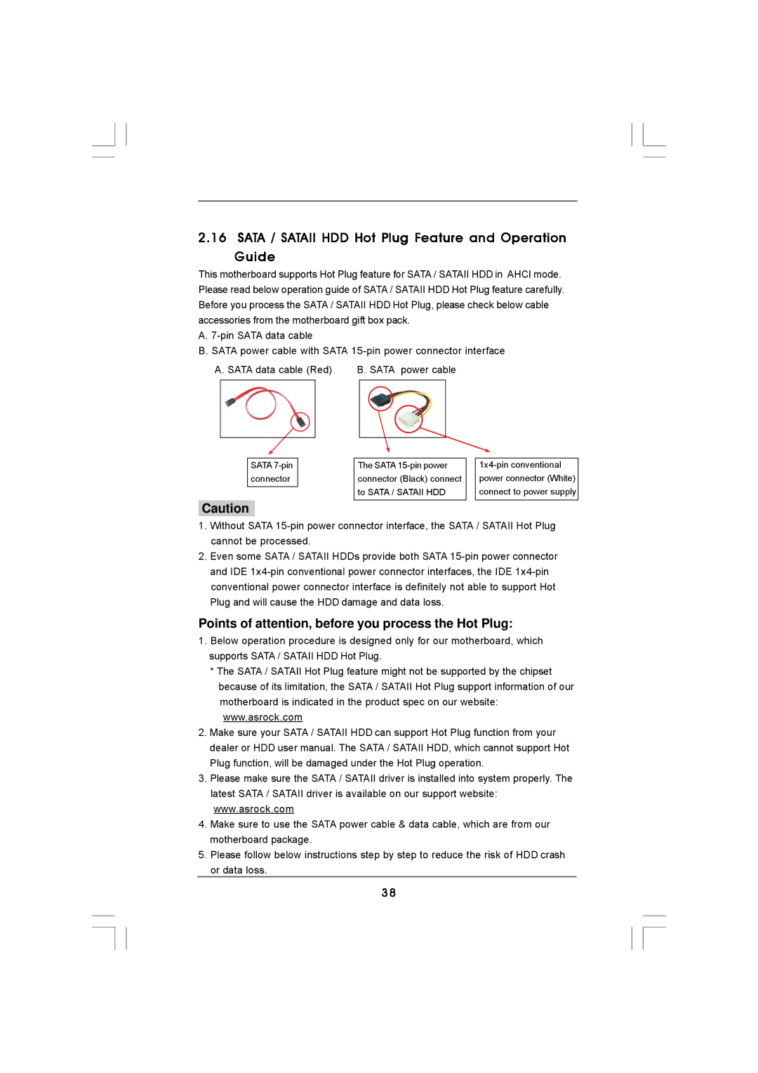 ASRock 4CORE1600TWINS-P35D manual Sata / Sataii HDD Hot Plug Feature and Operation Guide 