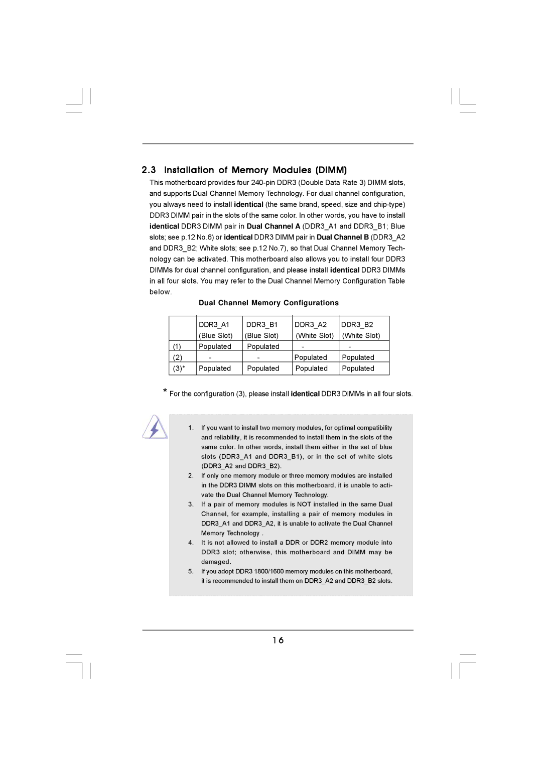 ASRock 890GMH/USB3 manual Installation of Memory Modules Dimm, Dual Channel Memory Configurations 