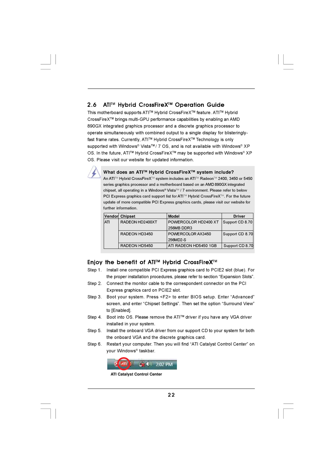 ASRock 890GMH/USB3 manual Atitm Hybrid CrossFireXTM Operation Guide, Enjoy the benefit of Atitm Hybrid CrossFireXTM 